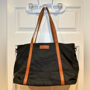 Black tote bag compatible with 15” laptop